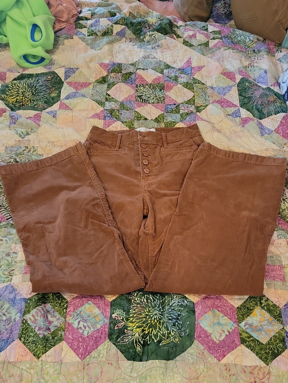 GAP Women's Rust Brown Corduroy Button-Fly Pants